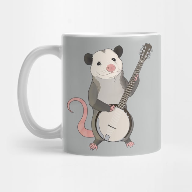 Possum playing the banjo by Mehu Art